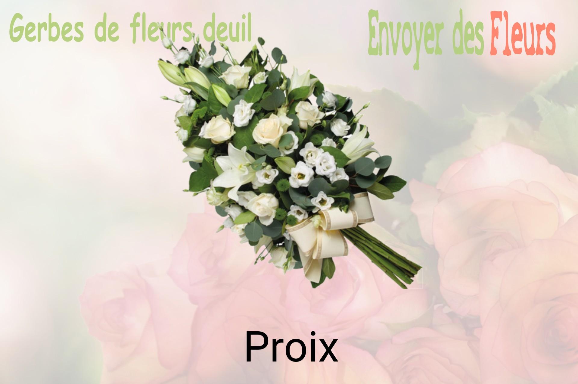 Gerbe de fleurs de deuil livrée à Proix